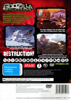 Godzilla - Unleashed box cover back